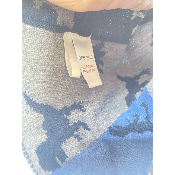 Blue Boys Dinosaur Winter Hat & Scarf Matching Set - One Size Brand New - Picture 5 of 8